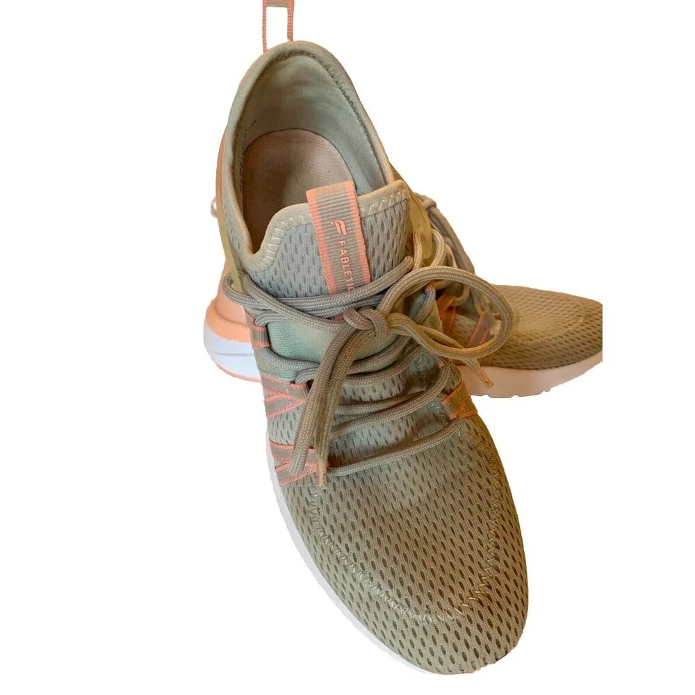 FABLETICS Avalon Z Performance Athletic Sneakers Shoes Women’s Sz 9.5 Peach/Gray